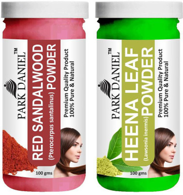 PARK DANIEL Natural Red Sandalwood Powder & Heena Leaf Powder Combo Pack of 2 Jars of 100 gms(200 gms)(200 g)