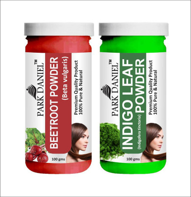 PARK DANIEL Natural Beetroot Powder & Indigo Leaf Powder Combo Pack of 2 Jars of 100 gms(200 gms)(200 g)