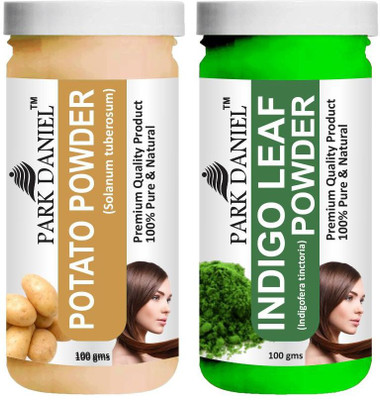 PARK DANIEL Premium Potato Powder & Indigo Leaf Powder Combo Pack of 2 Jars of 100 gms(200 gms)(200 g)