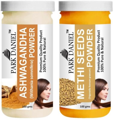 PARK DANIEL Natural Ashwagandha Powder & Methi Powder Combo Pack of 2 Jars of 100 gms(200 gms)(200 g)
