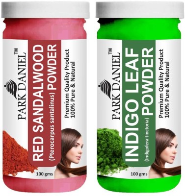PARK DANIEL Natural Red Sandalwood Powder & Indigo Leaf Powder Combo Pack of 2 Jars of 100 gms(200 gms)(200 g)