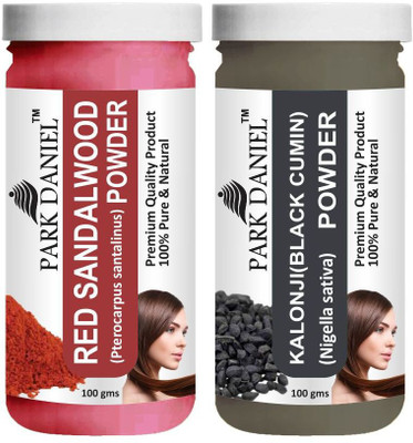 PARK DANIEL Premium Red Sandalwood Powder & Kalonji(Black Cumin) Powder Combo Pack of 2 Jars of 100 gms(200 gms)(200 g)