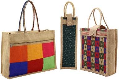 asian Men & Women Multicolor Tote(Pack of: 3)