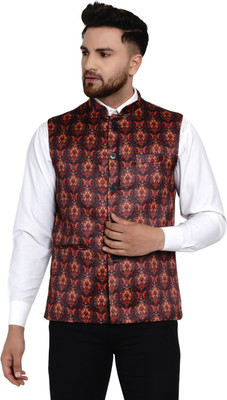 JIHUZUR Sleeveless Printed Men Jacket