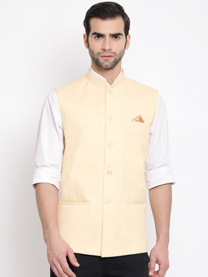 VASTRAMAY Sleeveless Self Design Men Jacket