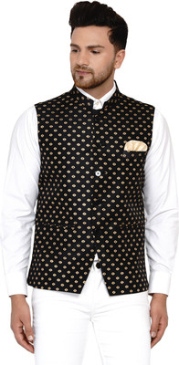 JIHUZUR Sleeveless Printed Men Jacket