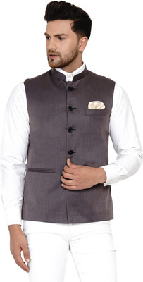 JIHUZUR Sleeveless Solid Men Jacket