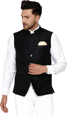 JIHUZUR Sleeveless Solid Men Jacket