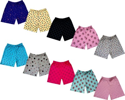 KAYU Short For Girls Casual Printed Pure Cotton(Multicolor, Pack of 10)