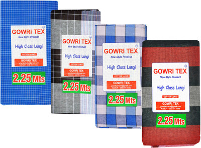 GOWRI TEX Checkered Multicolor Lungi