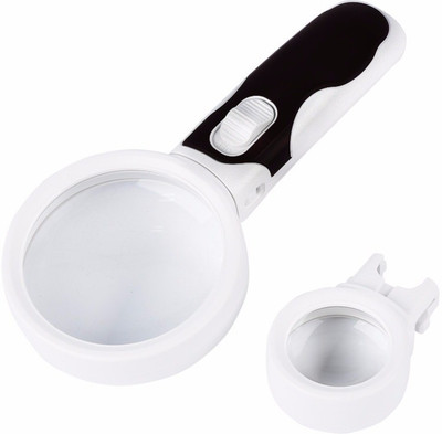 AIW Double Lens Magnifier 10x Magnifying Glass(Black, White)
