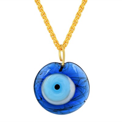 morir Glass Dark Blue Evil Eye Protection Charm Pendant Rope Chain Necklace Evil Eye Jewelry for Women and Men Enamel Glass Pendant