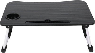 DDEnterprise Multi-Purpose Laptop Desk for Study and Reading Wood Portable Laptop Table(Finish Color - Black, Pre Assembled)