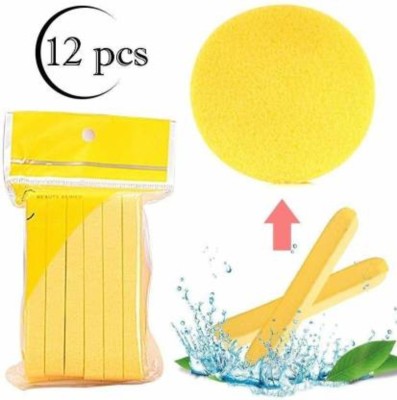 orsop Flat Face Cleanser Magic Stick To Puff Sponge Pad Multipurpose Makeup Remover And Soft Facial Cleansing Pad Wash Puff Sponges 12 Magic Stick Face Cleansing Pad (Multicolor)