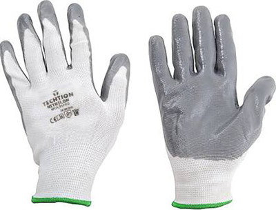 Techtion Nitrilon Multipro White-Grey Half-Dip Coating Safety Gloves Pack of 1 Pair XL Nitrile  Safety Gloves(Pack of 2)