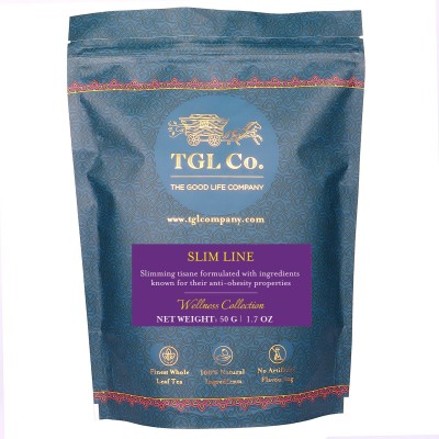 TGL Co. Slim Line Slimming Tea Leaf for Weight Loss with Green tea, Garcinia Cambogia, Cinnamon, Peppermint, Calendula, Liquorice, Fennel Cinnamon, Garcinia, Peppermint Herbal Tea Pouch(50 g)