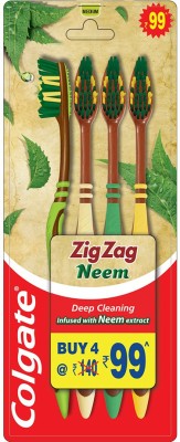 Colgate ZigZag Neem Medium Toothbrush(4 Toothbrushes)