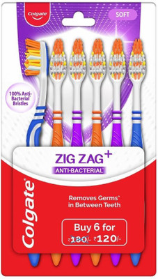 Colgate ZigZag Antibacterial Soft Toothbrush