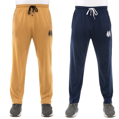 Any Body Can Wear Solid Men Beige, Dark Blue Track Pants