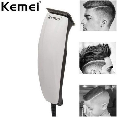 Kemei HIGH POWER Professional hair clipper beard Runtime: 45 min Trimmer for Men (White) Trimmer 45 min Runtime 4 Length Settings (White)