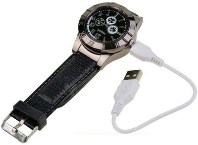 FITUP Watch For Smoking For Men & Boys ™ Cigarette Lighter Dashing Look For Hand Smart Electric Rechargeable Watch 2 in 1 Electronic Cigarette Lighter With USB Data Cable Cigarette Lighter(Black)