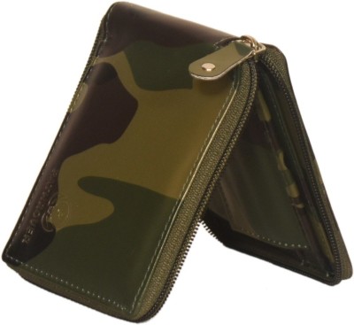 PATHROVER Men Casual Green Genuine Leather Wallet(6 Card Slots)