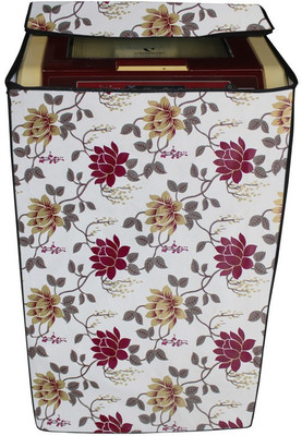 KingMatters Top Loading Washing Machine  Cover(Width: 58 cm, White, Black Rose)