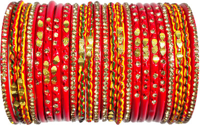 Anshi Creations Lac Bangle Set(Pack of 24)