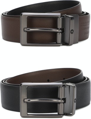 LOUIS PHILIPPE Men Formal Black Artificial Leather Reversible Belt