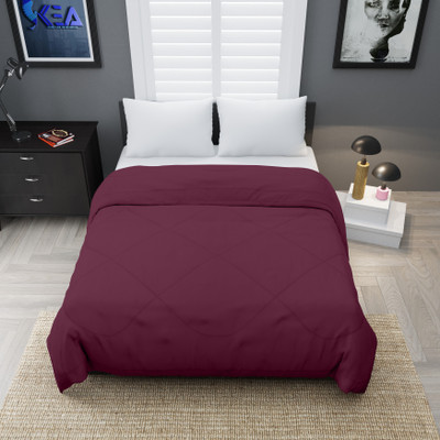 STEVE Solid Single Comforter for  Mild Winter(Microfiber, Wine)