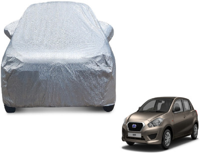 MOCKHE Car Cover For Datsun Go (With Mirror Pockets)(Silver)