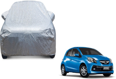 MOCKHE Car Cover For Honda Brio (With Mirror Pockets)(Silver)