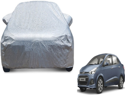 MOCKHE Car Cover For Hyundai Xcent (With Mirror Pockets)(Silver)