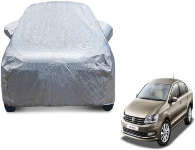 MOCKHE Car Cover For Volkswagen Vento (With Mirror Pockets)(Silver)