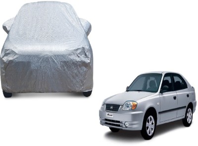 MOCKHE Car Cover For Hyundai Accent (With Mirror Pockets)(Silver)