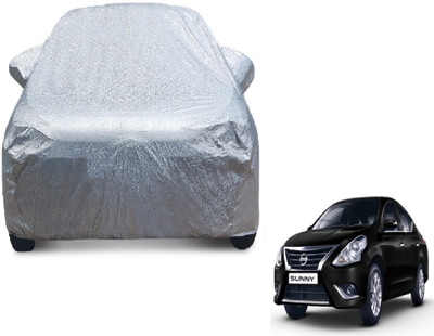 MOCKHE Car Cover For Nissan Sunny (With Mirror Pockets)(Silver)