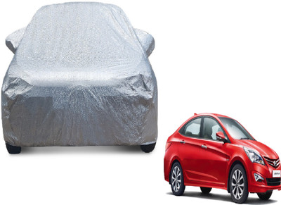 MOCKHE Car Cover For Hyundai Fluidic Verna (With Mirror Pockets)(Silver)