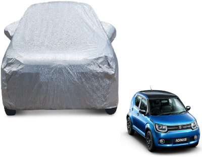 MOCKHE Car Cover For Maruti Suzuki Ignis (With Mirror Pockets)(Silver)