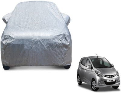 MOCKHE Car Cover For Hyundai Eon (With Mirror Pockets)(Silver)