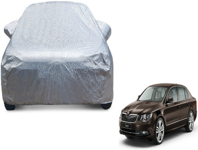 MOCKHE Car Cover For Skoda Superb (With Mirror Pockets)(Silver)