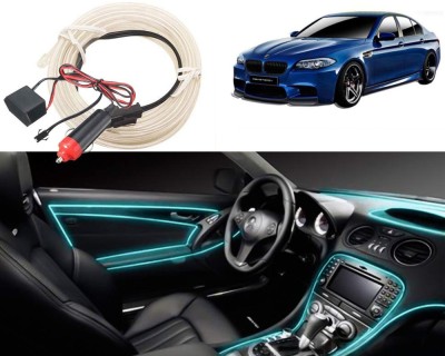FINCOSTA DL:135- 5Mtr Car Light Ice Blue EL Wire Car Interior Ambient Light for M5 Car Fancy Lights(Blue)