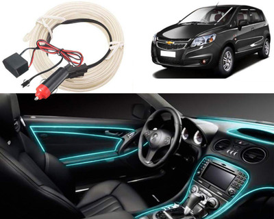 Selifaur DL_L53 Ice Blue 5 Meter EL Wire Car Interior Light Ambient Neon Light with Adapter Car Dashboard Light for Sail UVA Car Fancy Lights(Blue)