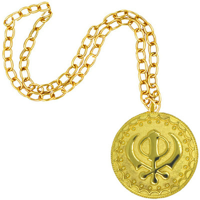 AFH Punjabi Evil Eye Sikh Khanda Golden Plated Car Mirror Charm Decorative Hanging Ornament Car Hanging Ornament(Pack of 1)