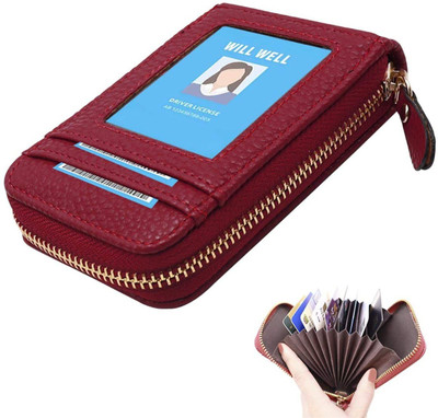 OFIXO 10 Card Holder(Set of 1, Red)