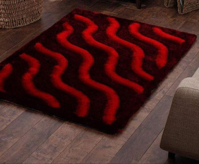SPA Furnishing Brown, Red Polyester Area Rug(2 ft,  X 4 ft, Rectangle)