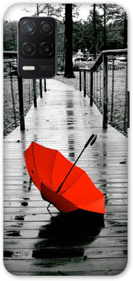 NDCOM Back Cover for Realme 8s 5G Black And White With Red Umbrella Printed(Multicolor, Hard Case, Pack of: 1)