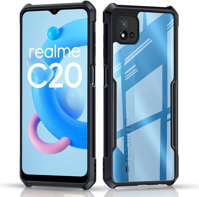 Creativo Back Cover for Realme C11 2021, Realme C20, Realme Narzo 50i (Transparent, Black, Grip Case)(Transparent, Grip Case, Silicon, Pack of: 1)