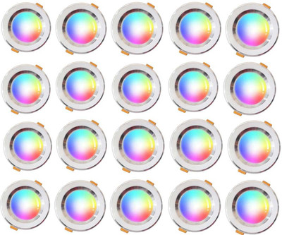 M.v.l lights MVL 9W Multicolor celling light Red Blue Pink Pack of 20 Ceiling Light Ceiling Lamp(Multicolor)