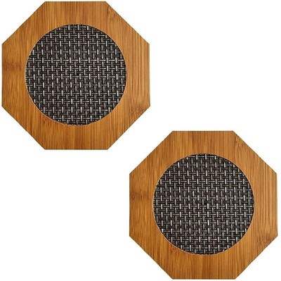 Easymart Hexagon Wood Coaster Set(Pack of 2)