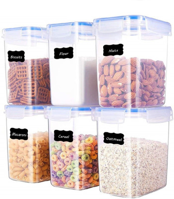 ENTITY Plastic Fridge Container  - 1300 ml(Pack of 6, Clear)